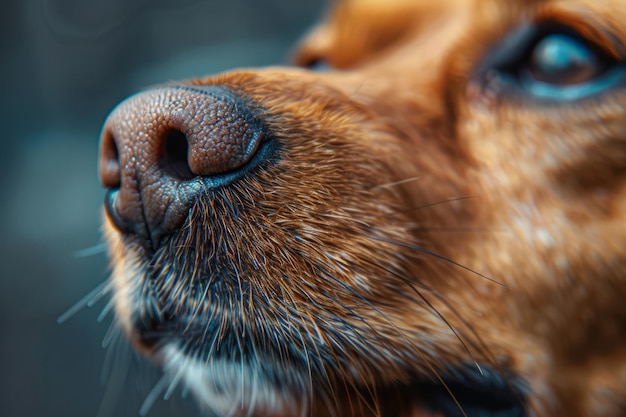Close up shot of dog nose