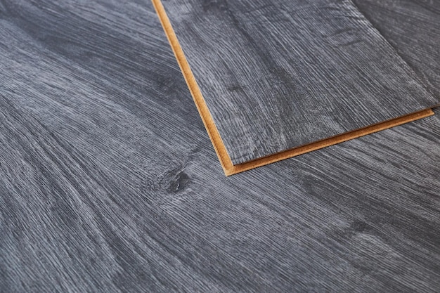 Close up shot of engineered Vinyl plank flooring