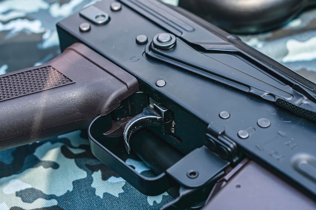 Photo close-up shot of a firearm or airsoft gun