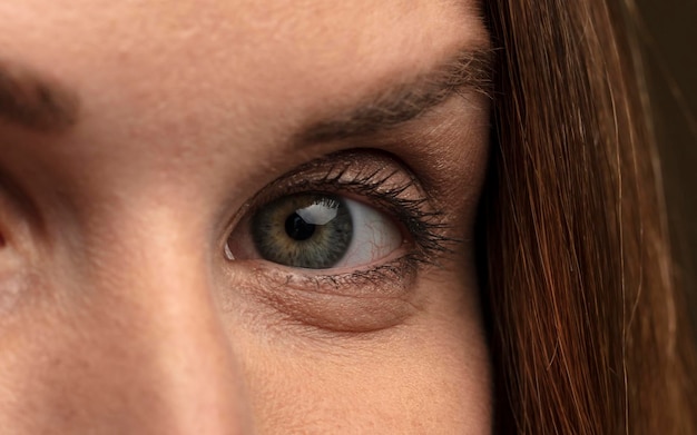 close-up shot of human eye, pupil