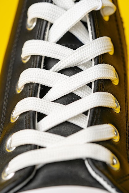 Photo close up shot of new sports shoe