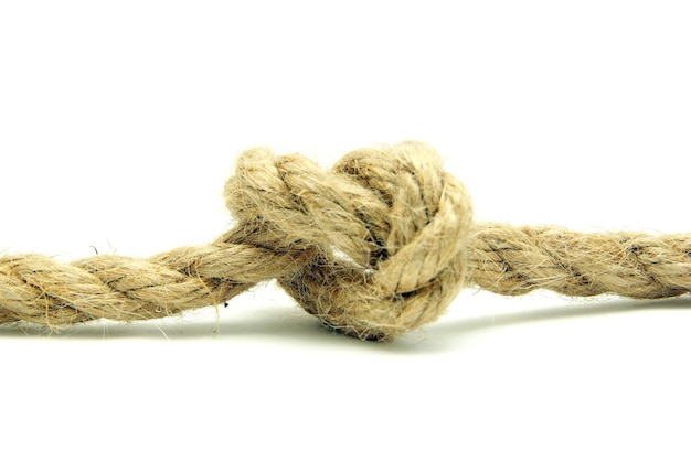 Close up shot of a rope with a knot