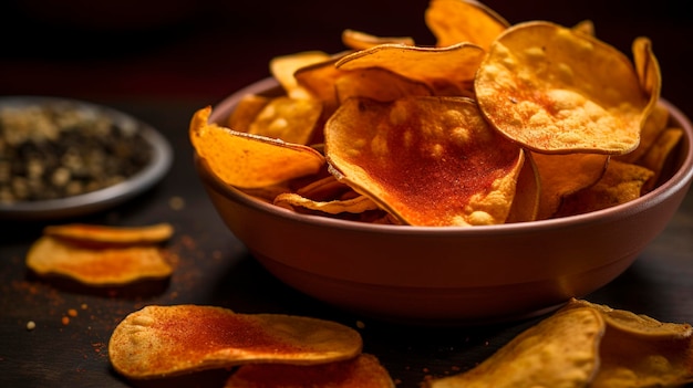 Photo a close up shot of sweet chili flavored potato chips