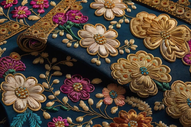 close up shot of traditional fabric