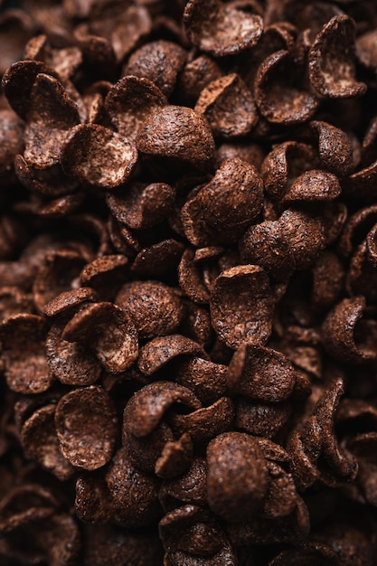 Close-up shot van chocolade cornflakes granen Ontbijt concept