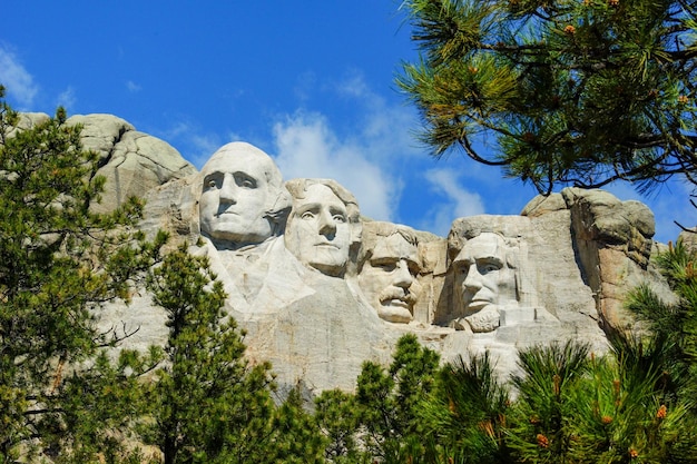 Close-up shot van de Mount Rushmore National Memorial Keystone in de VS