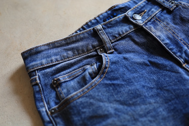 Close-up shot van denim jeans