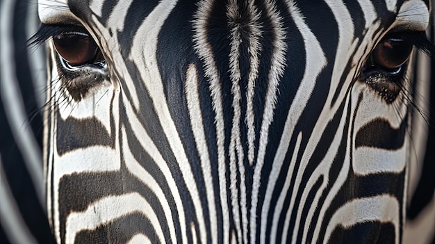 Close-up shot van een zebra-oog AI gegenereerd