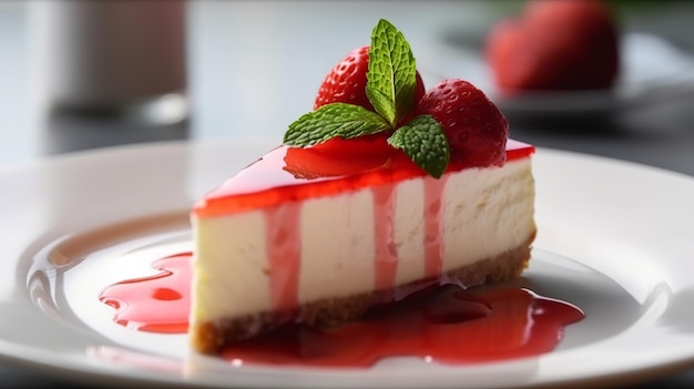 Close-up shot van prachtige cheesecake met romige textuur