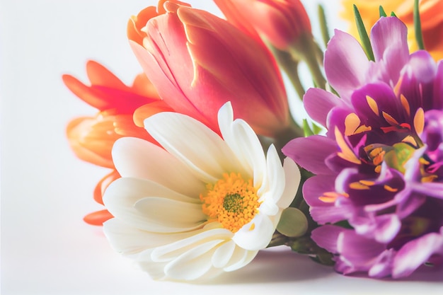 Close-up shot van verse bloemen voor Valentijnsdag achtergrond met kopie ruimte Cadeau-ideeën voor Valentijn