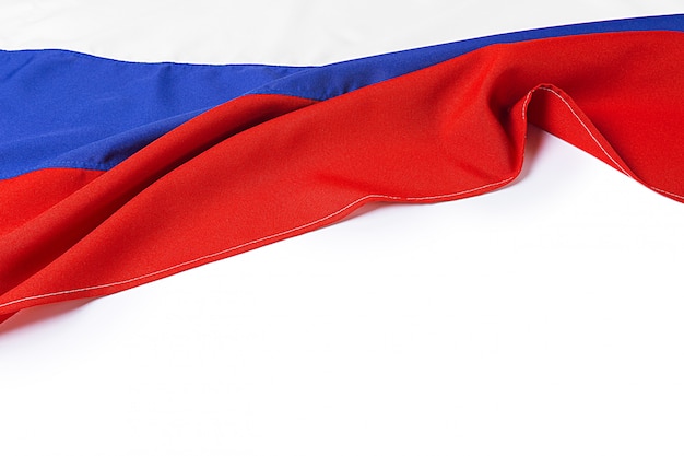 Photo close up shot of wavy flag of russia