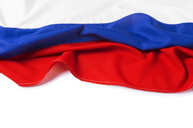 Foto chiuda sul colpo della bandiera ondulata della russia