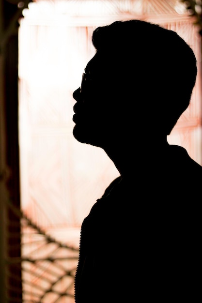 Close-up of silhouette man