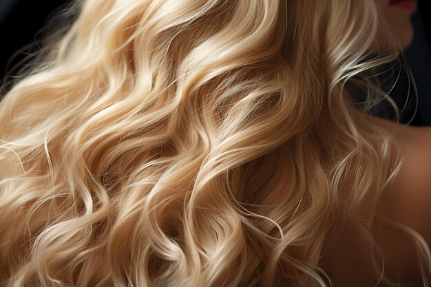 close up of silky luxury curly hair