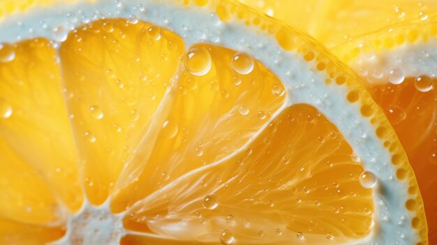 Близкий взгляд на кусочек апельсина с каплями воды на нем