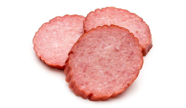 Close-up of slices of salami