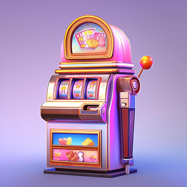 A close up of a slot machine with a candy ball on top generative ai