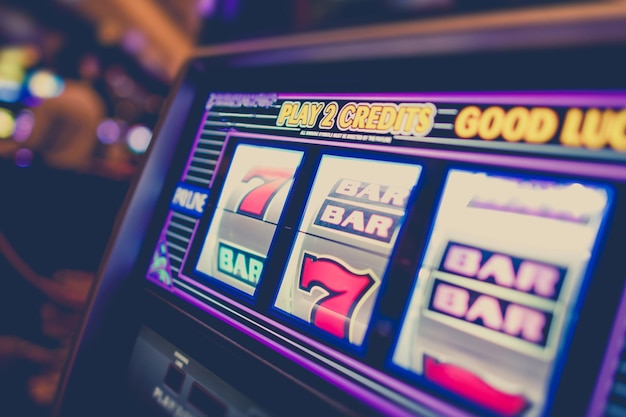 Foto close-up di una slot machine