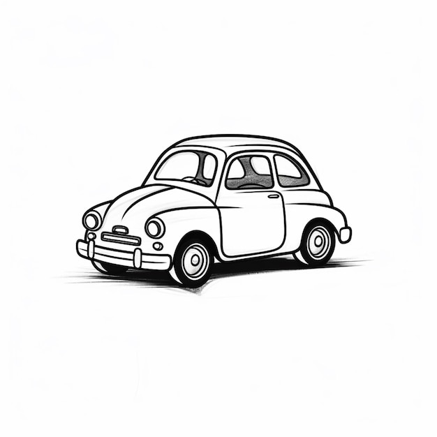 a close up of a small car with a white background generative ai