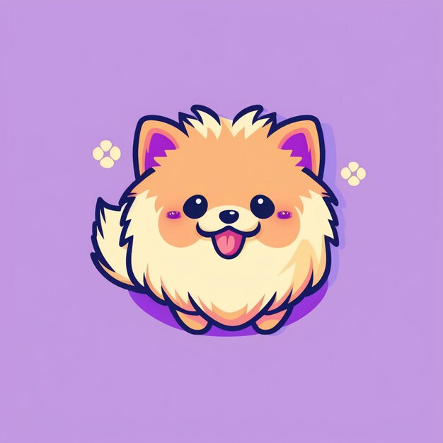 a close up of a small dog with a purple background generative ai