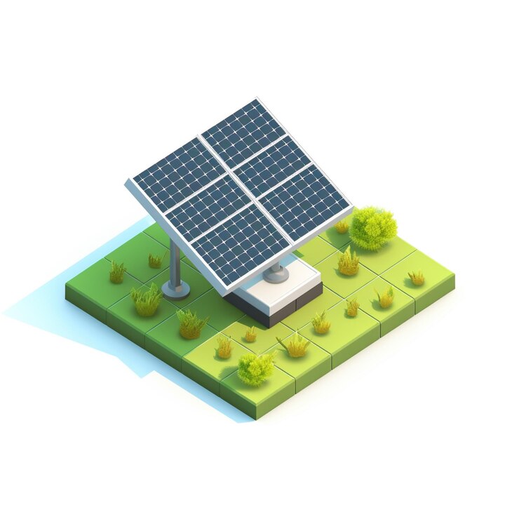 a close up of a small house with a solar panel on top generative ai