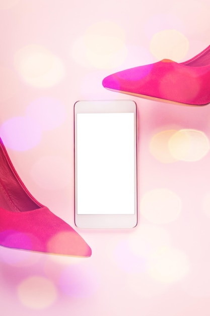 Photo close-up of smart phone over white background