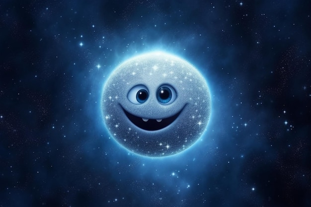 Photo a close up of a smiley face in the middle of a galaxy generative ai