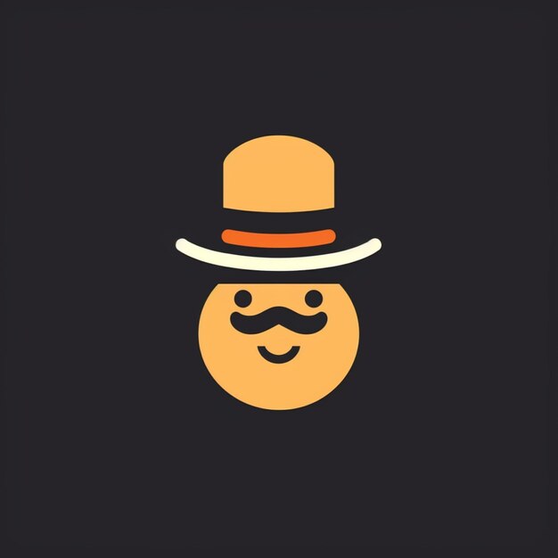 a close up of a smiley face wearing a hat and a mustache generative ai