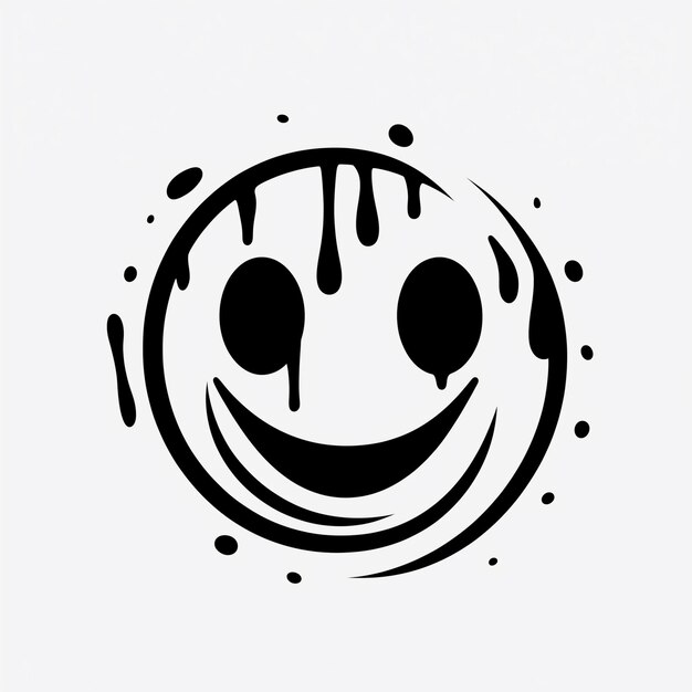 a close up of a smiley face with dripping paint on it generative ai