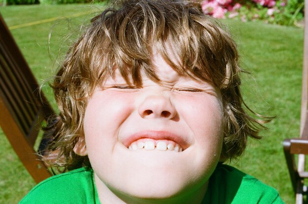 Close-up of smiling boy