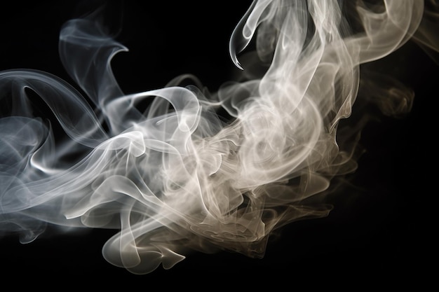 A close up of smoke against a black background