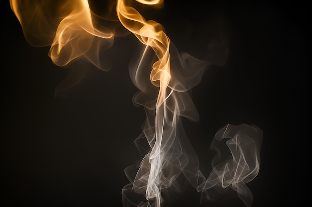 A close up of smoke on a black background