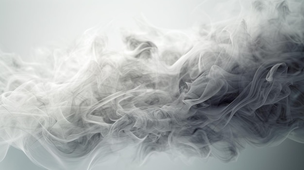 A close up of smoke with a white background