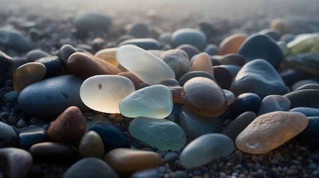 Close up smooth stones rocks