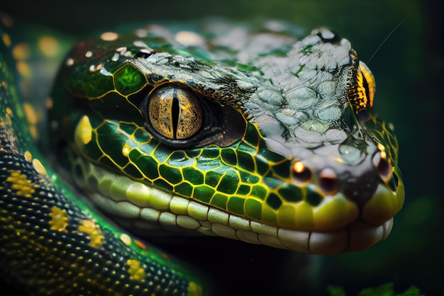 Close up of a snake and eye