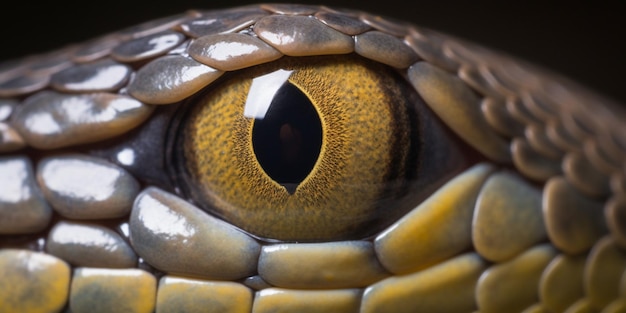 A close up of a snake's eye