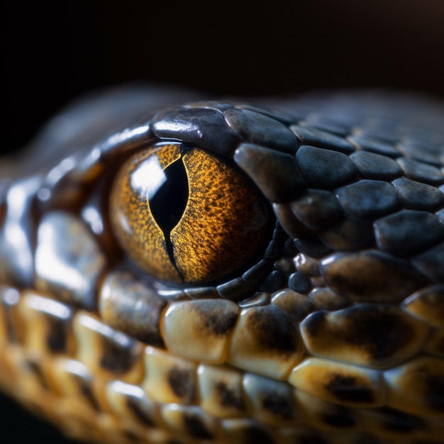 Photo a close up of a snake's eye