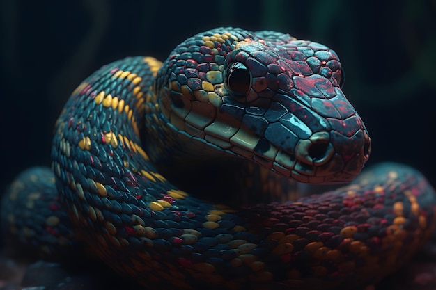 close up of a snake in the zoo Generative AI