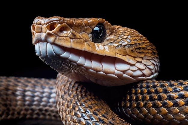 a close up of a snake