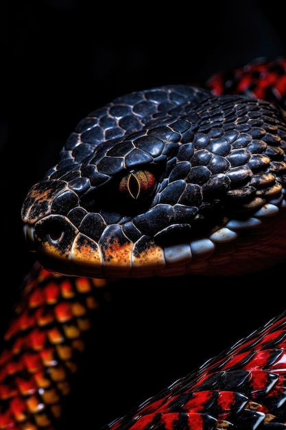 a close up of a snake