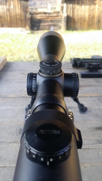 Photo close-up of sniper scope