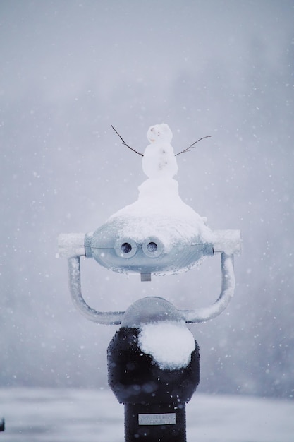 Close-up of snow covered against sky