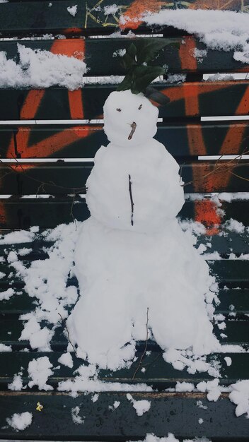 Photo close up of snow covered wall