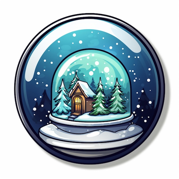 Photo a close up of a snow globe with a house inside generative ai