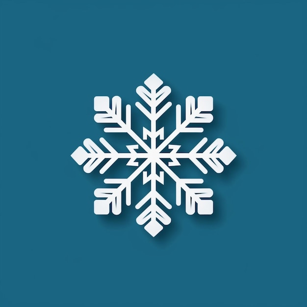 Photo a close up of a snowflake on a blue background generative ai