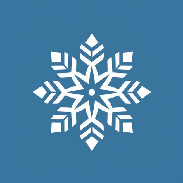 Photo a close up of a snowflake on a blue background generative ai