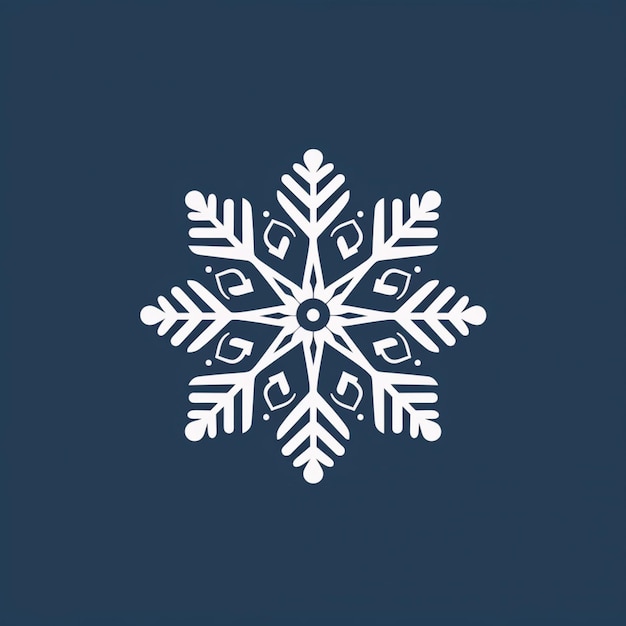 Photo a close up of a snowflake on a blue background generative ai