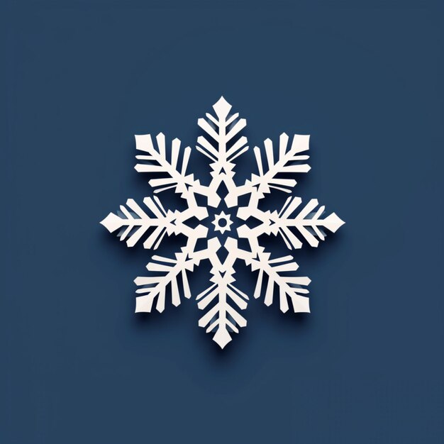 a close up of a snowflake on a blue background generative ai