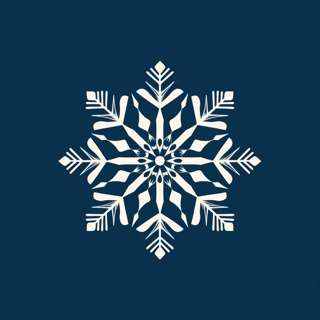 Photo a close up of a snowflake on a blue background generative ai