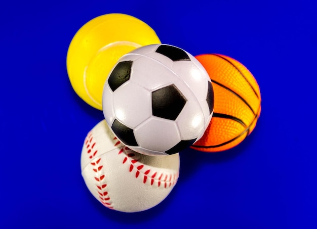 close-up of soccer ball against blue background
